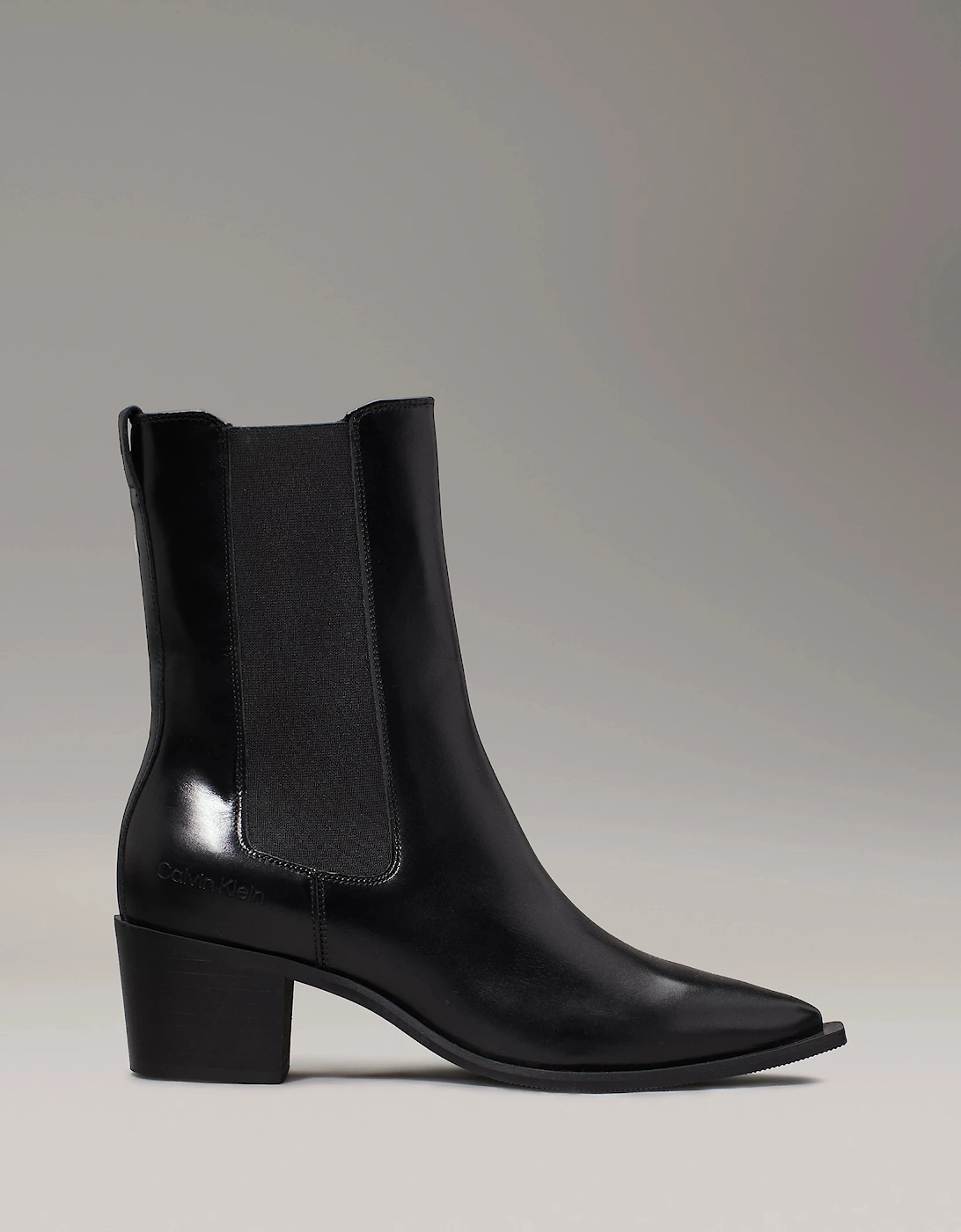 Women's Calvin Klein HEEL Womens Cowboy Boots Ck Black - Size: 6.5