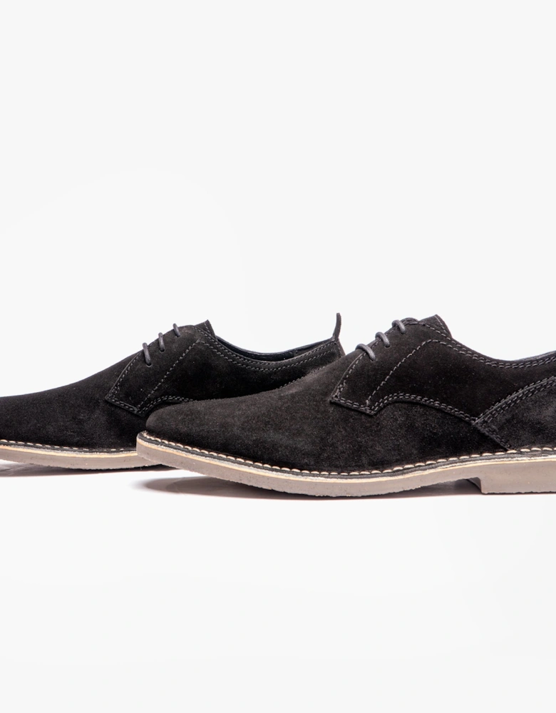 JONAS Mens Suede Desert Shoes Black