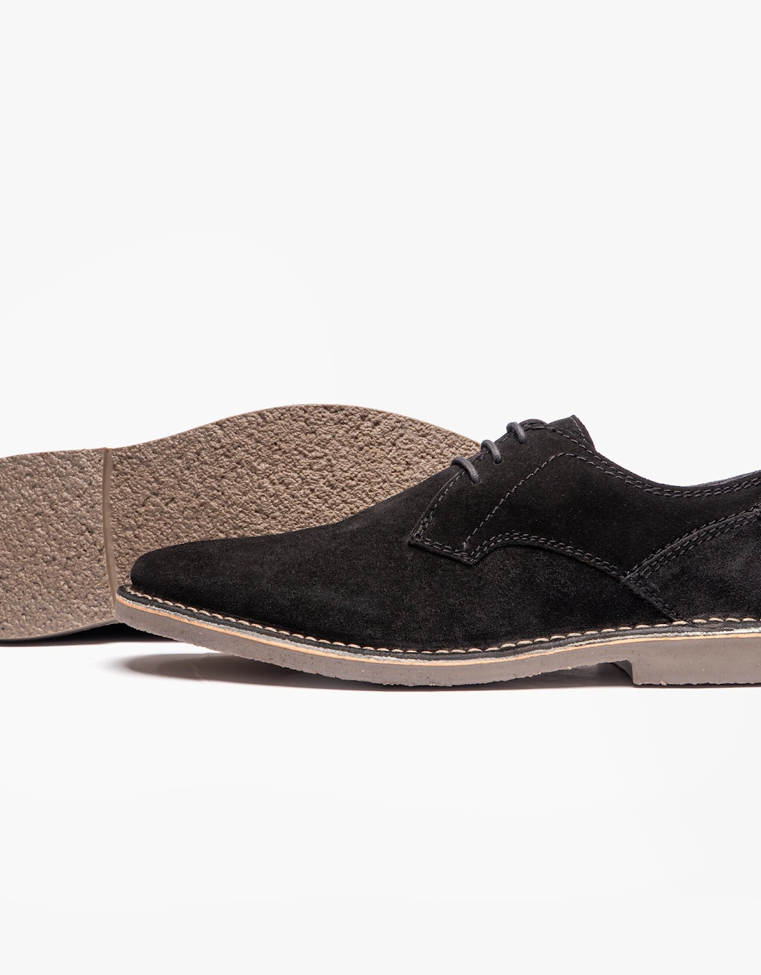 JONAS Mens Suede Desert Shoes Black