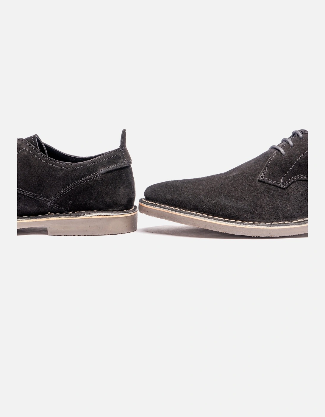 JONAS Mens Suede Desert Shoes Black