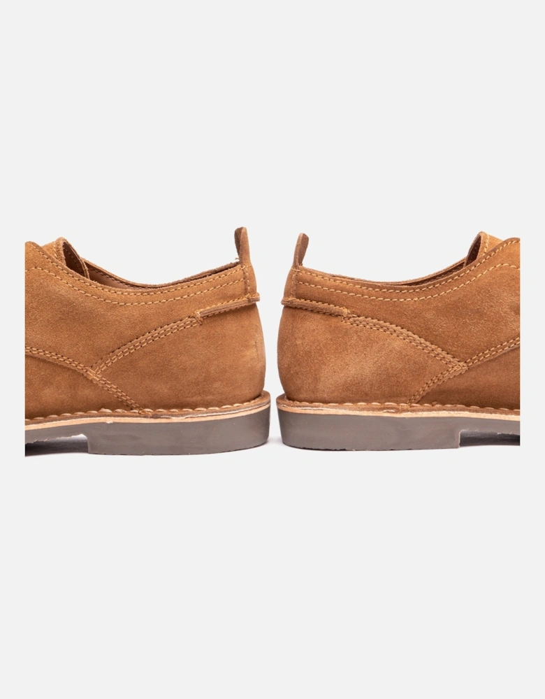 JONAS Mens Suede Desert Shoes Cognac