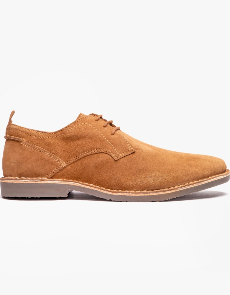 JONAS Mens Suede Desert Shoes Cognac