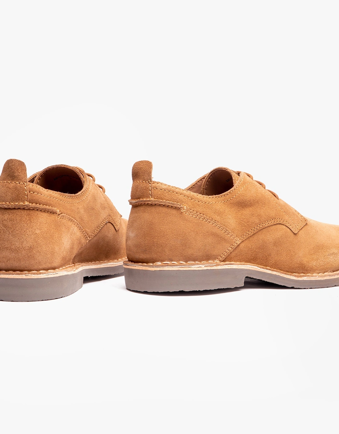 JONAS Mens Suede Desert Shoes Cognac