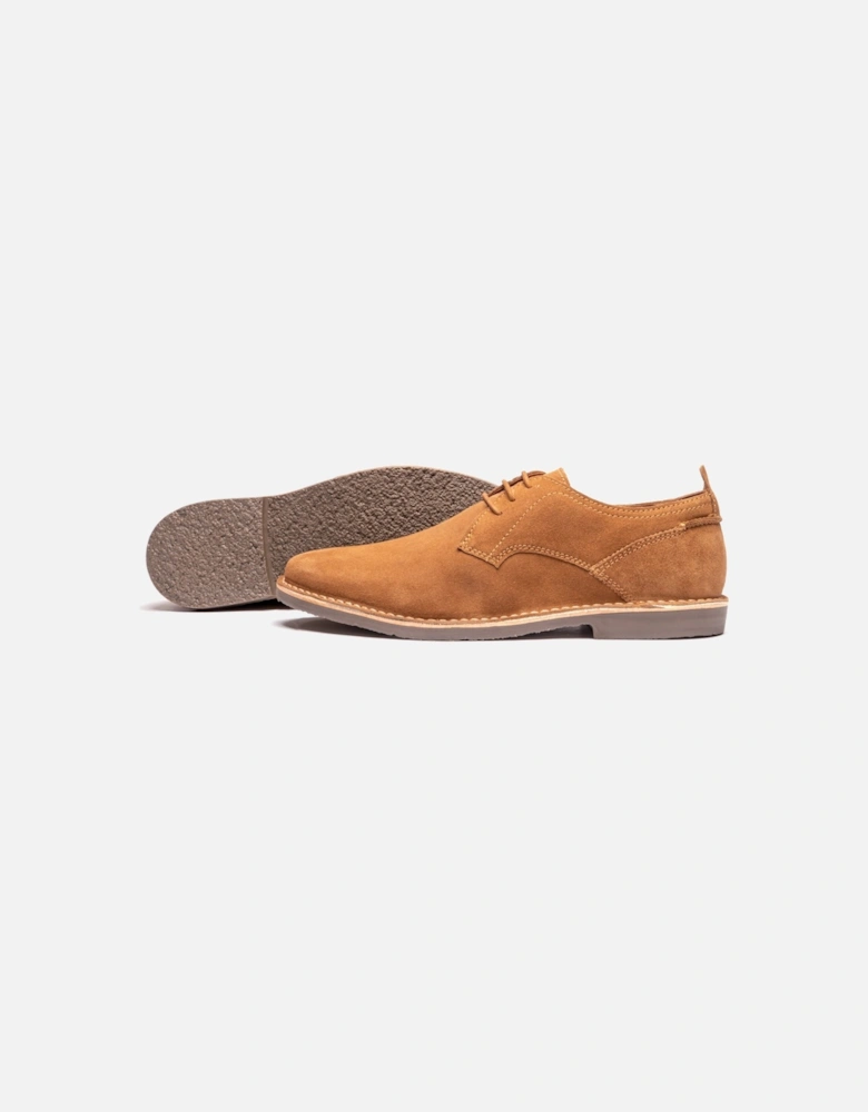 JONAS Mens Suede Desert Shoes Cognac