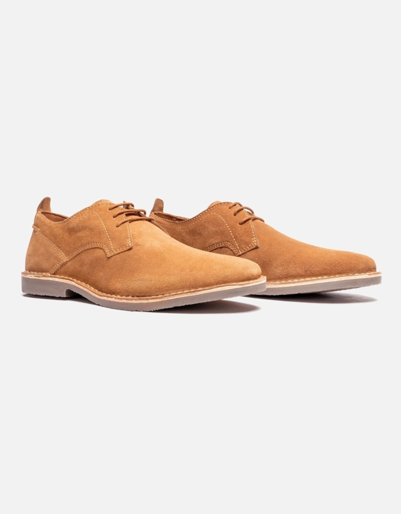 JONAS Mens Suede Desert Shoes Cognac