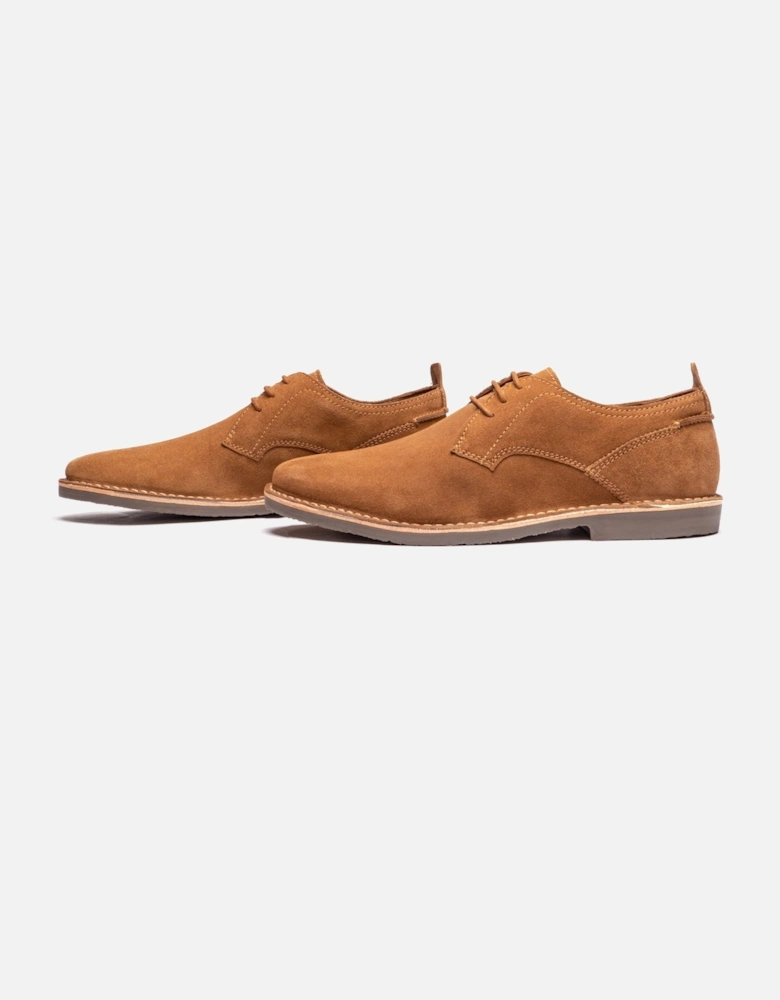 JONAS Mens Suede Desert Shoes Cognac