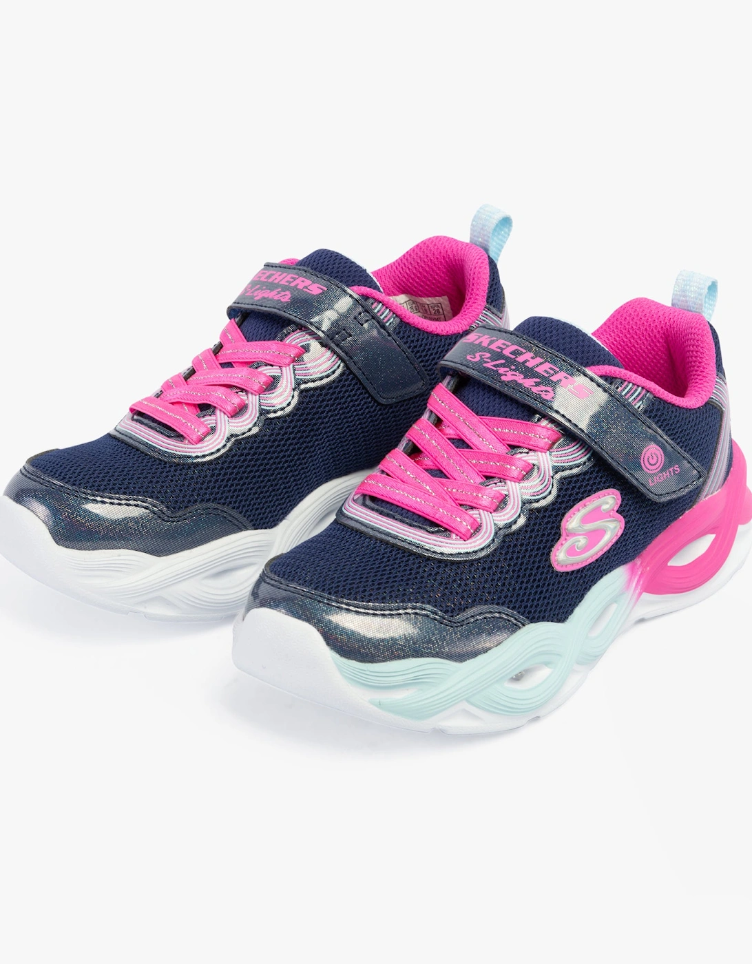 303717L/NVMT TWISTY GLOW Girls Trainers Navy/Multi