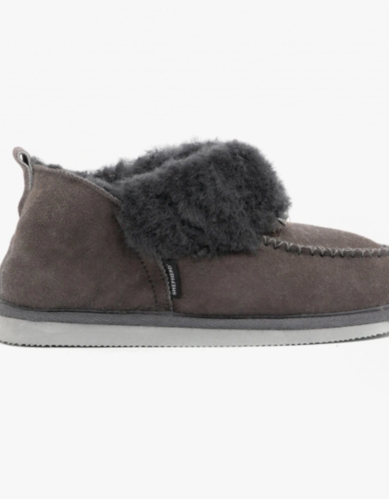 ALBINA Womens Sheepskin Slipper Boots Asphalt