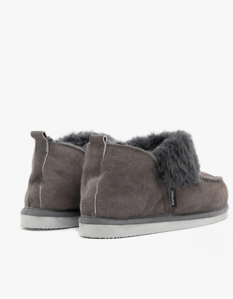 ALBINA Womens Sheepskin Slipper Boots Asphalt