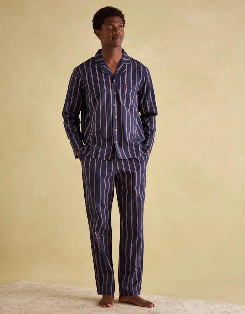 HUGO Mens Pyjama Set Navy Stripe