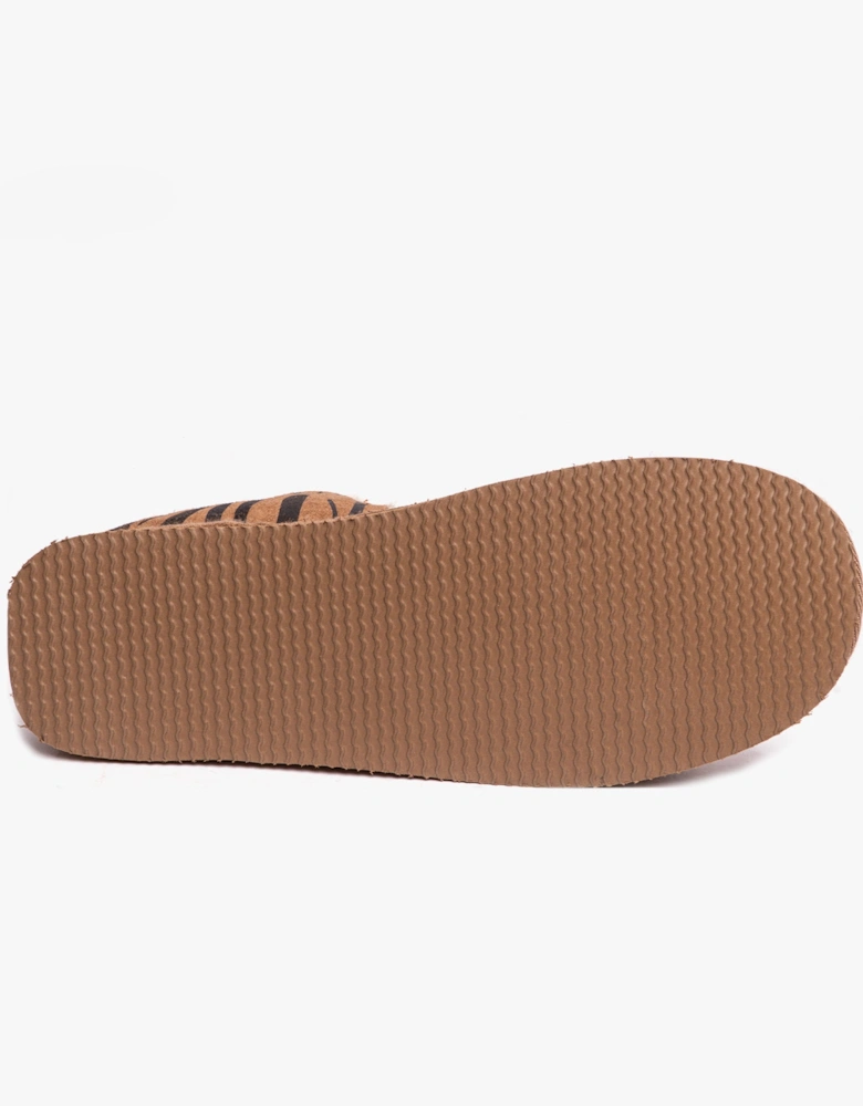 ANNIE Womens Sheepskin Slipper Boots Chestnut/Tiger