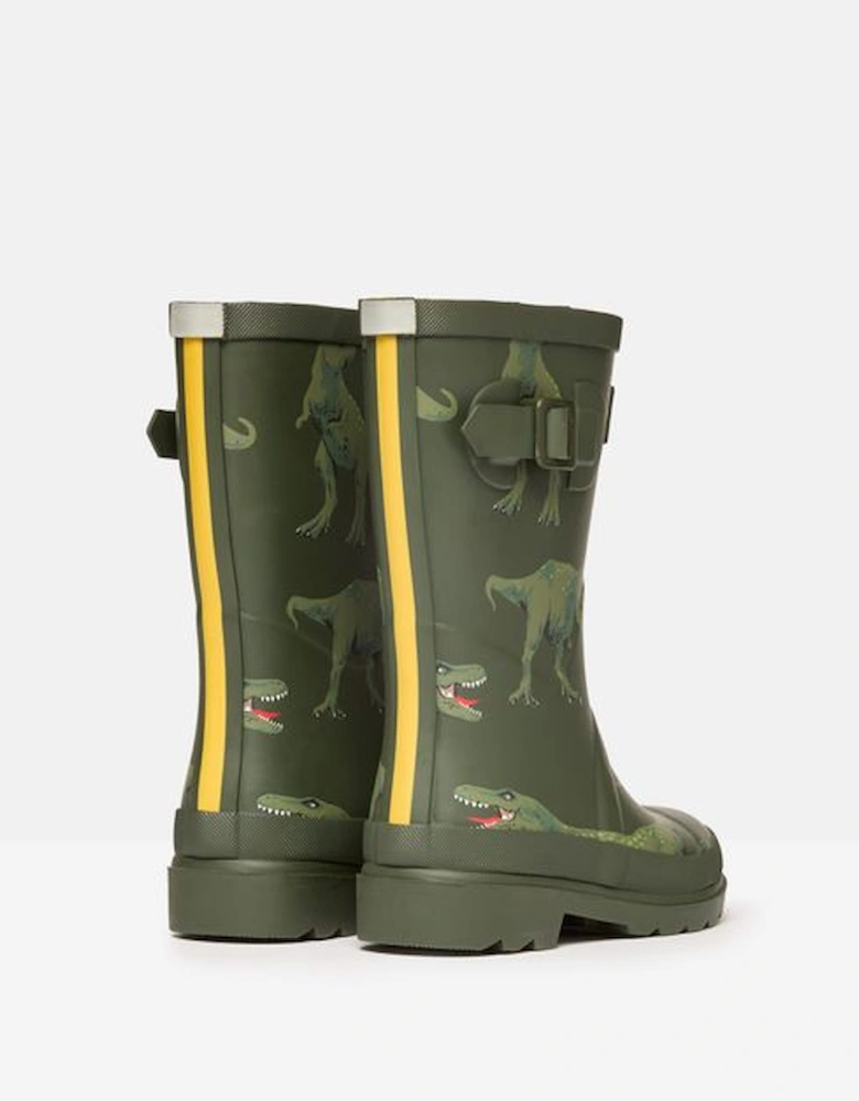 JNR WELLY PRINT Boys Wellies Green Dino