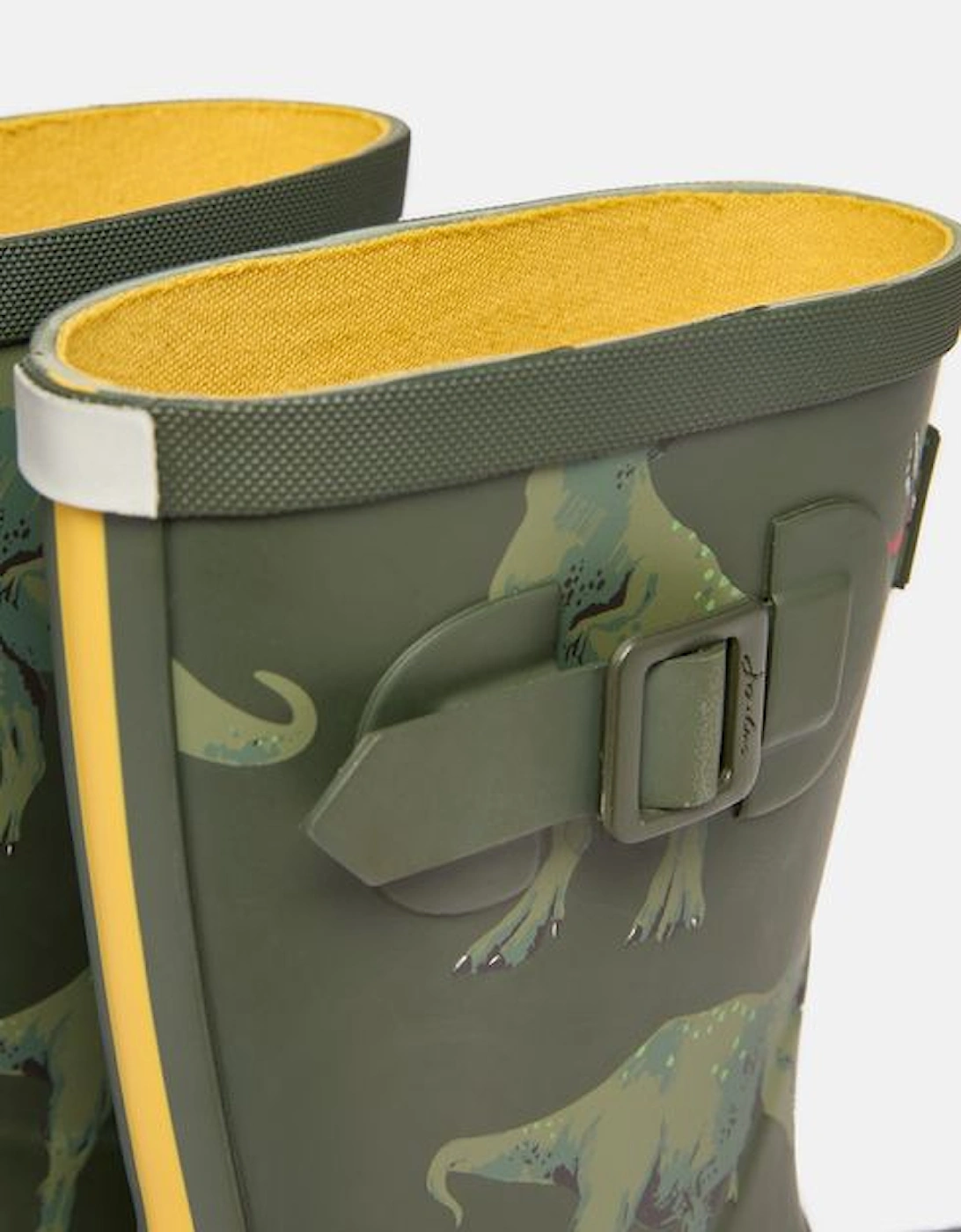 JNR WELLY PRINT Boys Wellies Green Dino