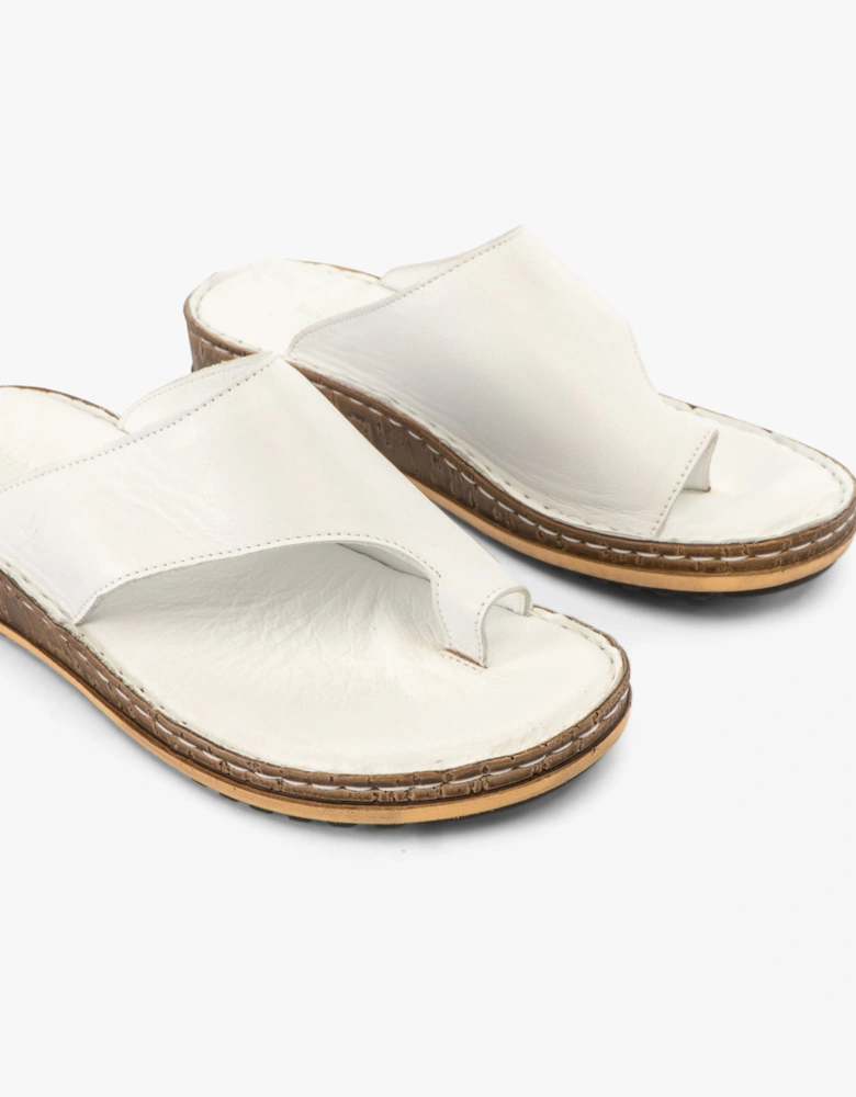 ELISSA Womens Toepost Sandals White