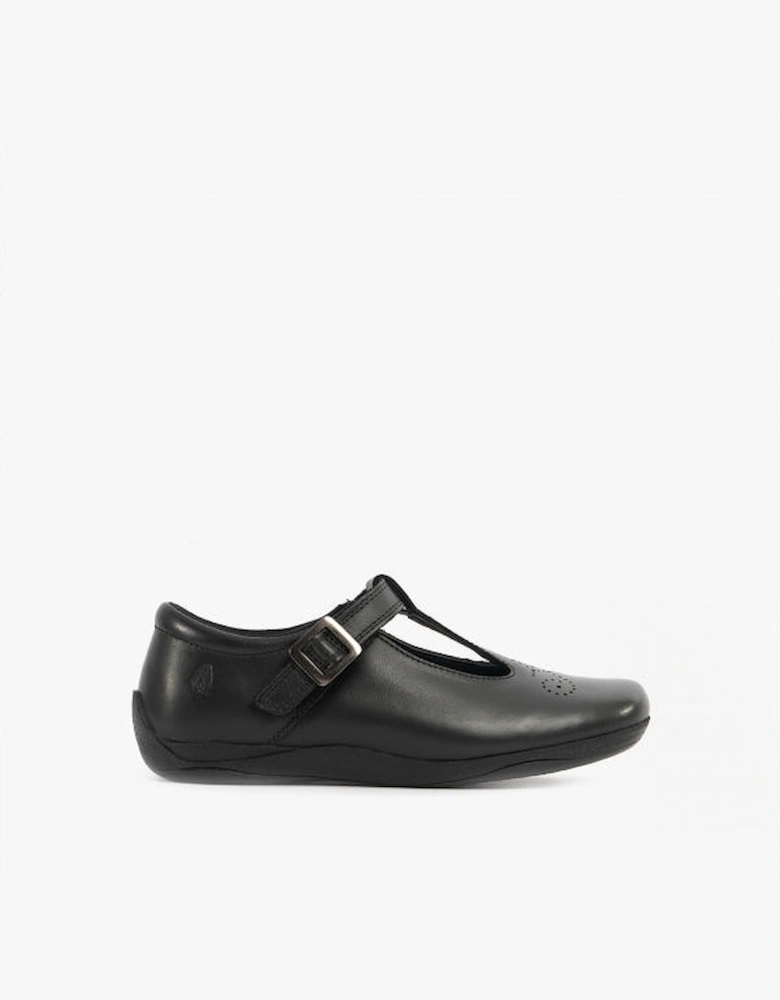 ELIZA Girls Leather School Shoes Black