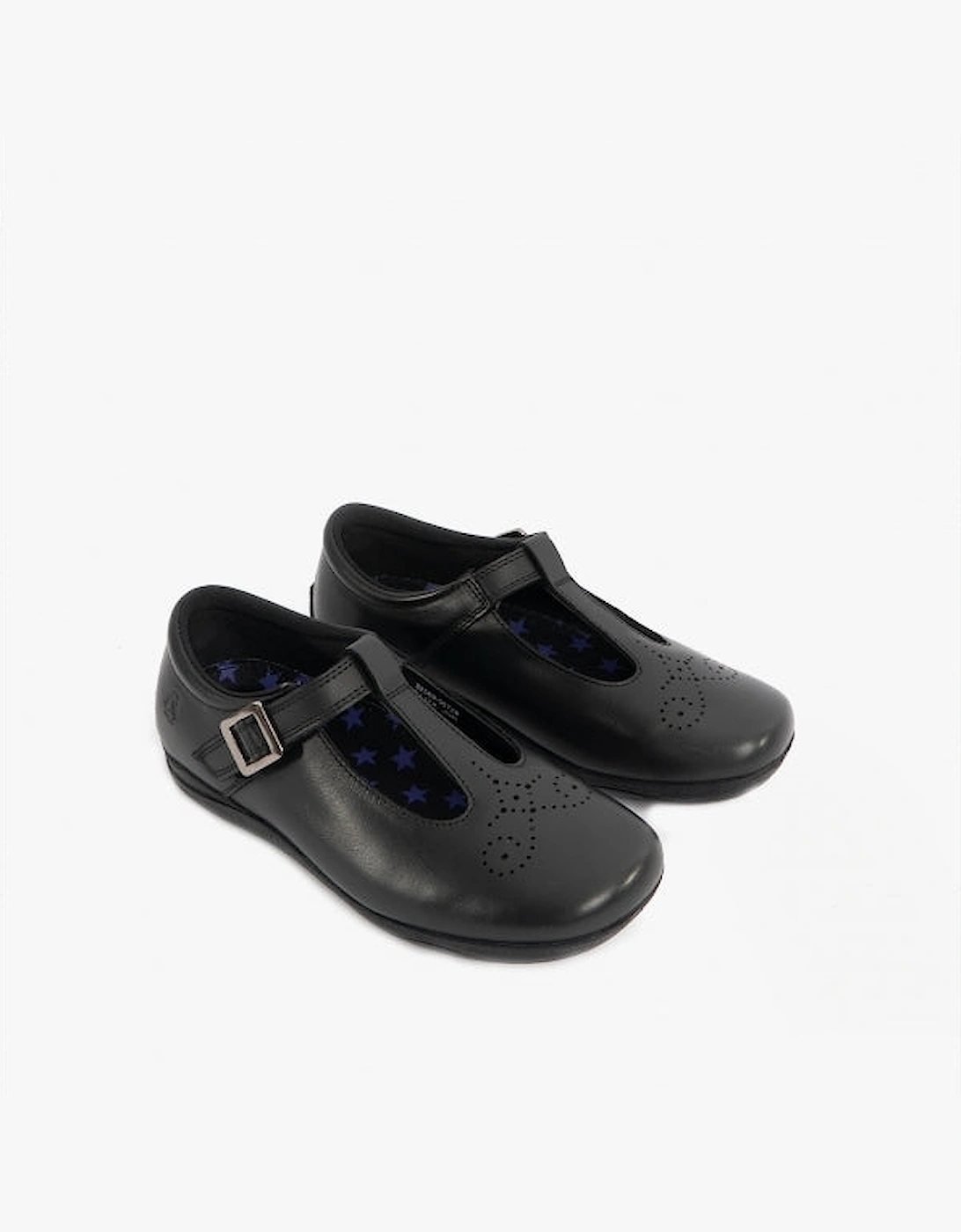 ELIZA Girls Leather School Shoes Black