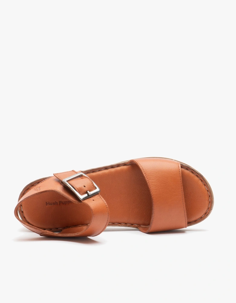 ELLIE Womens Leather Sandals Tan