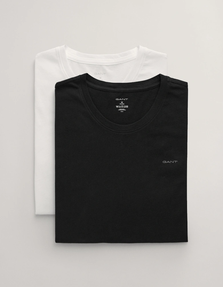 Mens C-Neck T-Shirt 2-Pack Black/White