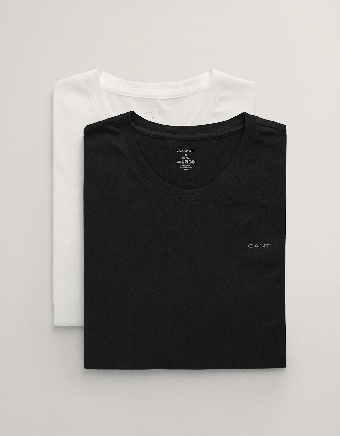 Mens C-Neck T-Shirt 2-Pack Black/White, 6 of 5