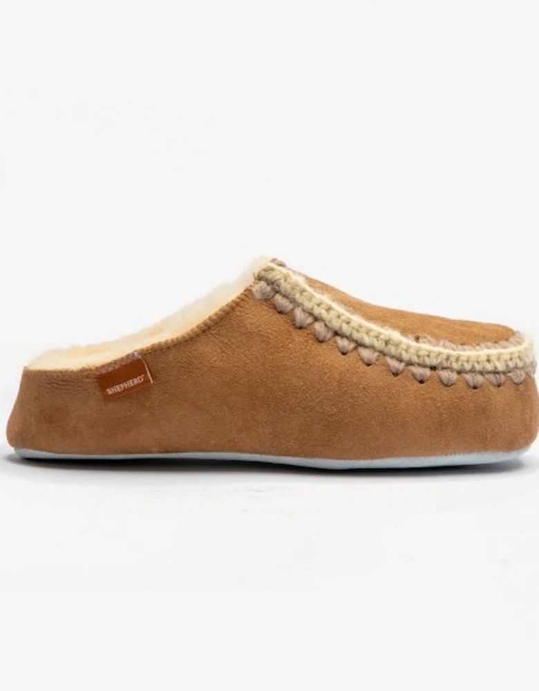 BEATRICE Womens Sheepskin Mules Chestnut