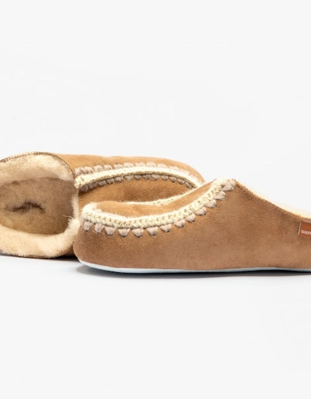 BEATRICE Womens Sheepskin Mules Chestnut