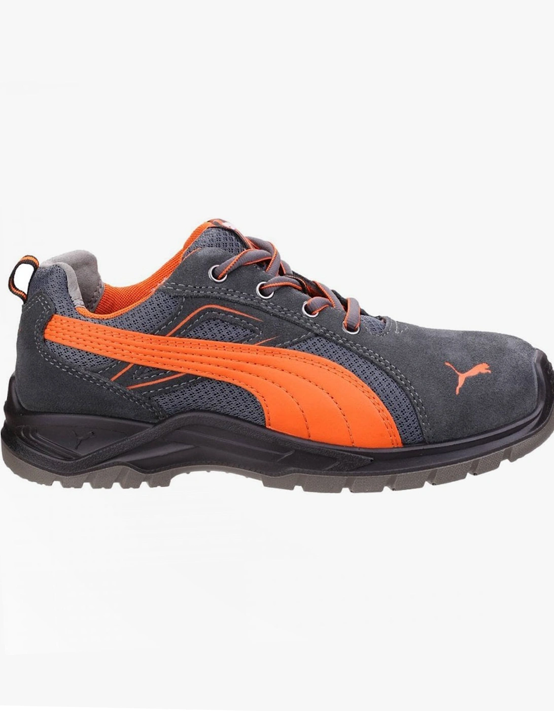 OMNI FLASH LOW Mens Suede Safety Trainers Orange/Grey, 4 of 3