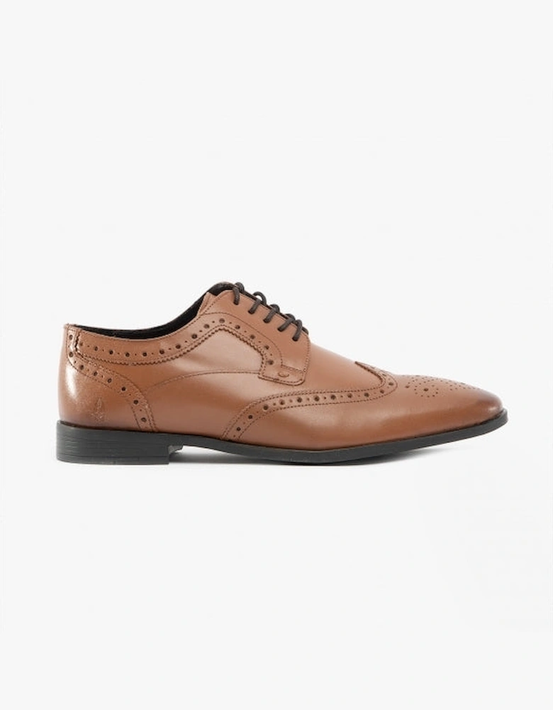 ELLIOT Mens Leather Brogue Oxford Shoes Tan