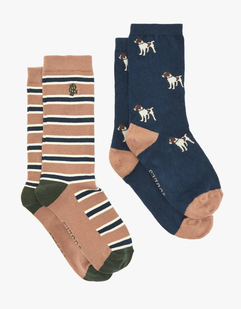 KINGSBURY 2-Pack Mens Socks Navy Camel