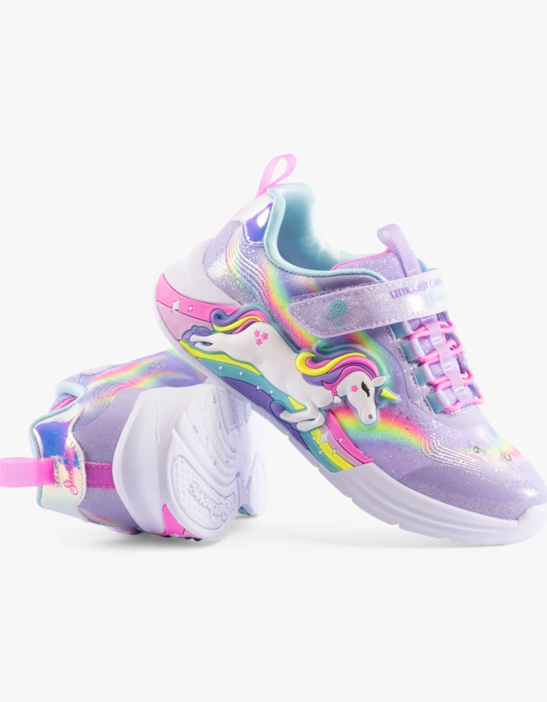 302298-L/N-UNICORN CHASER Girls Trainers Lavender/Multi