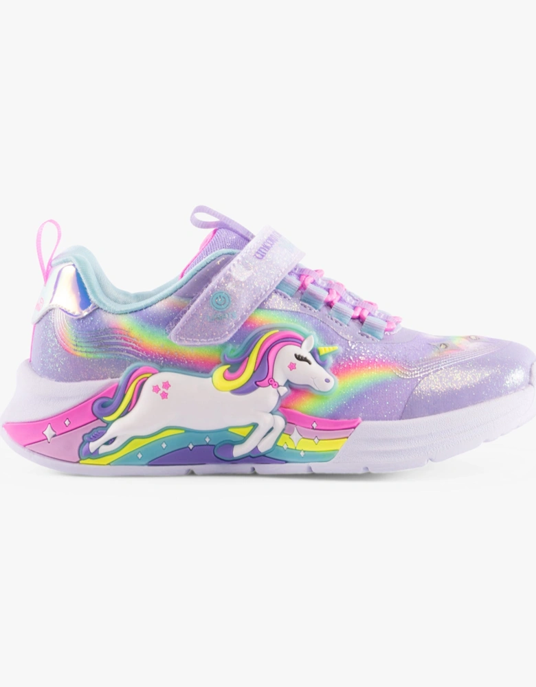 302298-L/N-UNICORN CHASER Girls Trainers Lavender/Multi