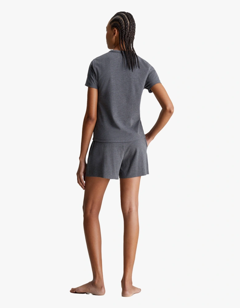 INTENSE POWER Womens Short Pyjama Set Charcoal Heather