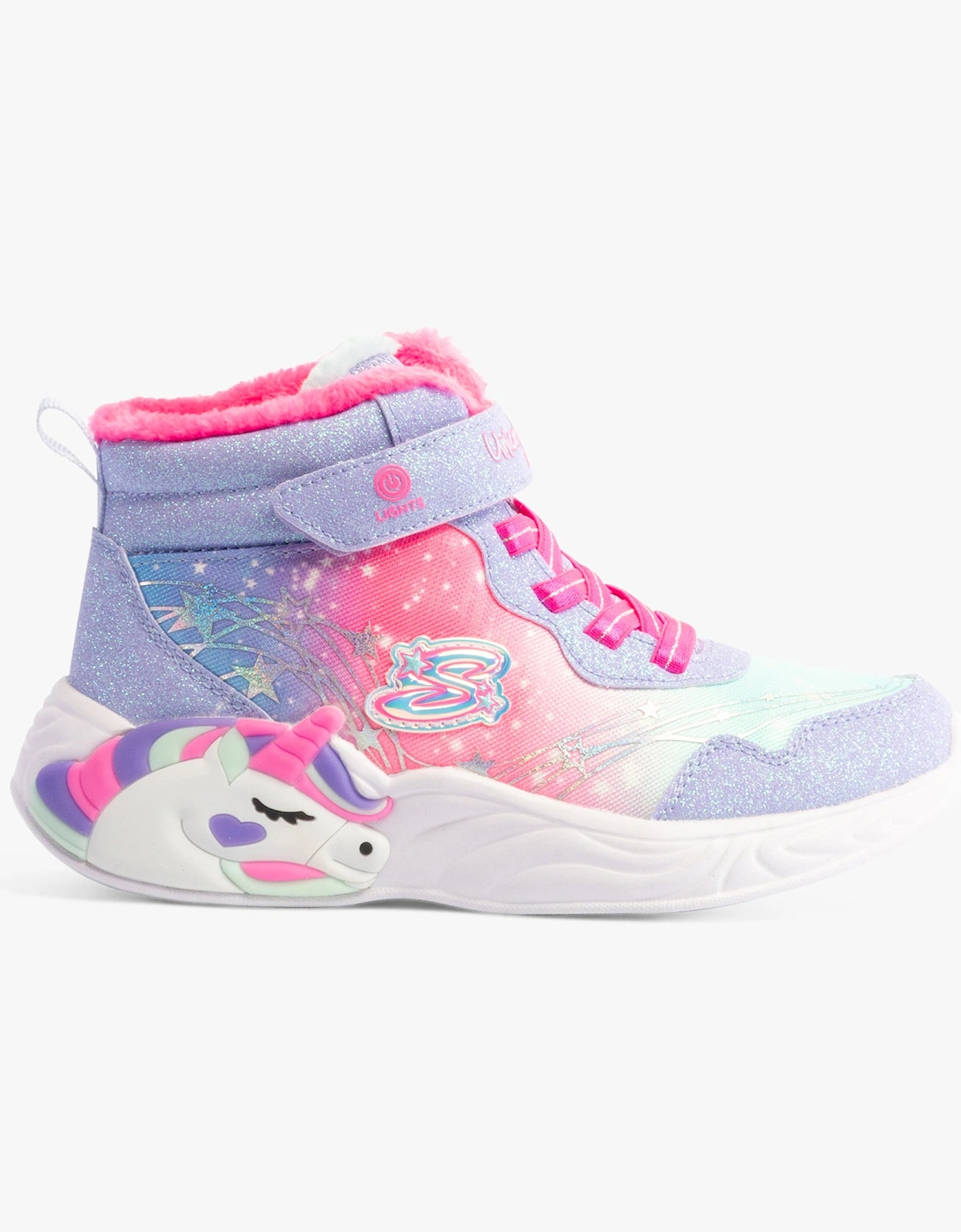 Girl's Skechers 303057L/LVHP UNICORN DREAMS - MAGICAL COVE Girls Trainers Lavender/Hot Pink - Multi - Size: UK 10.5 small kids