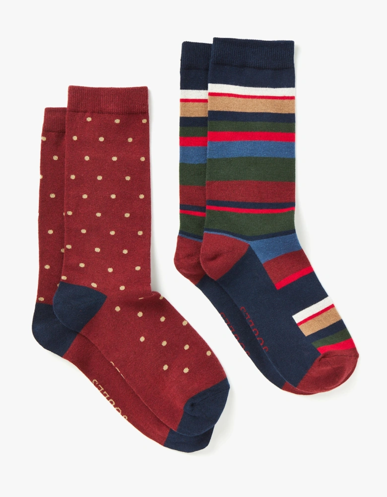 KINGSBURY 2-Pack Mens Socks Stripe Red