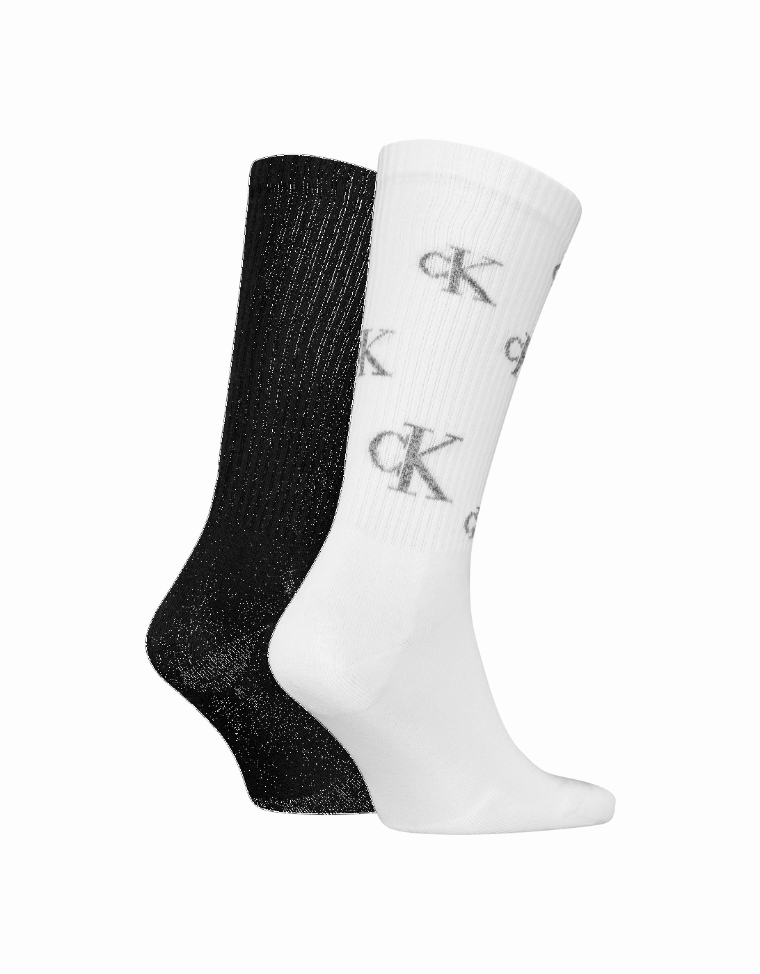 2 Pack Logo Trainer Mens Crew Socks White/Black