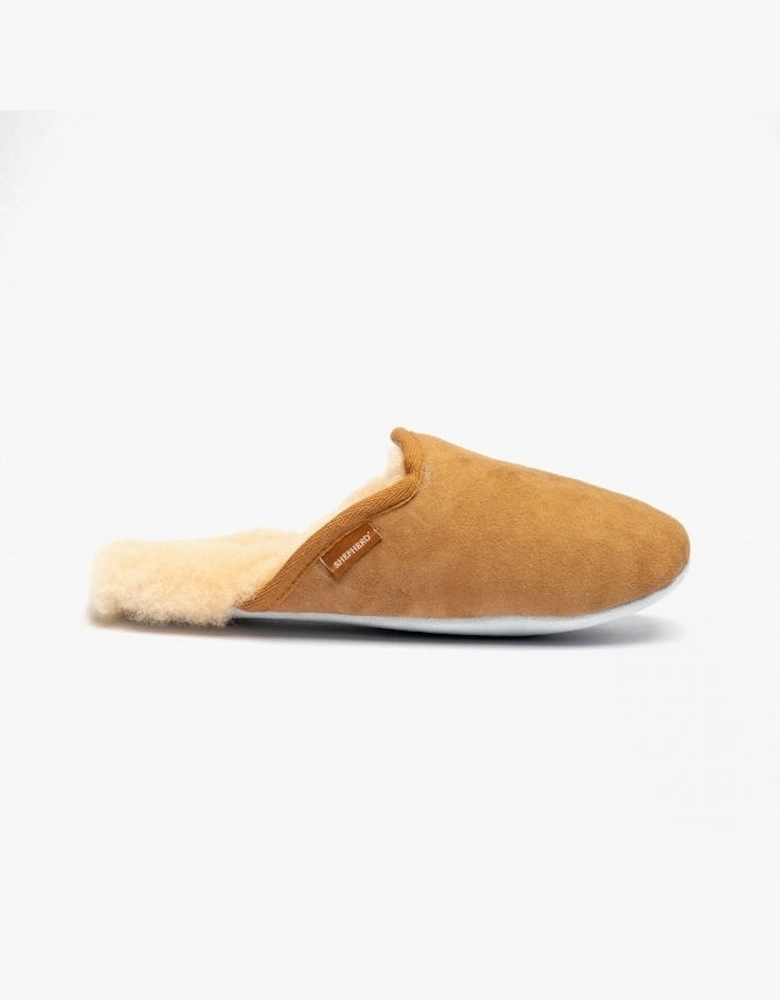 CLEO Womens Sheepskin Mules Chestnut