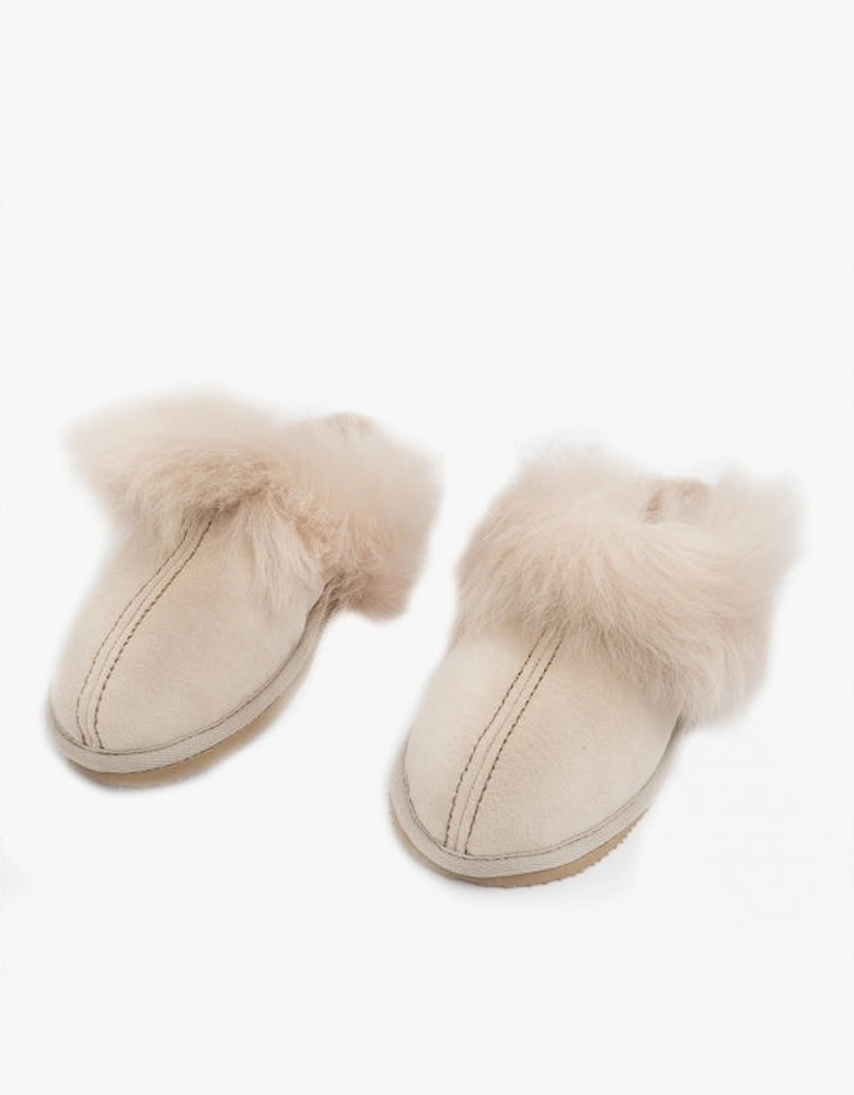 EVELINA Womens Sheepskin Mules Honey