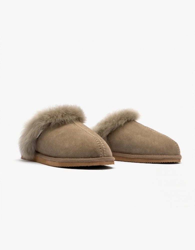 EVELINA Womens Sheepskin Mules Stone