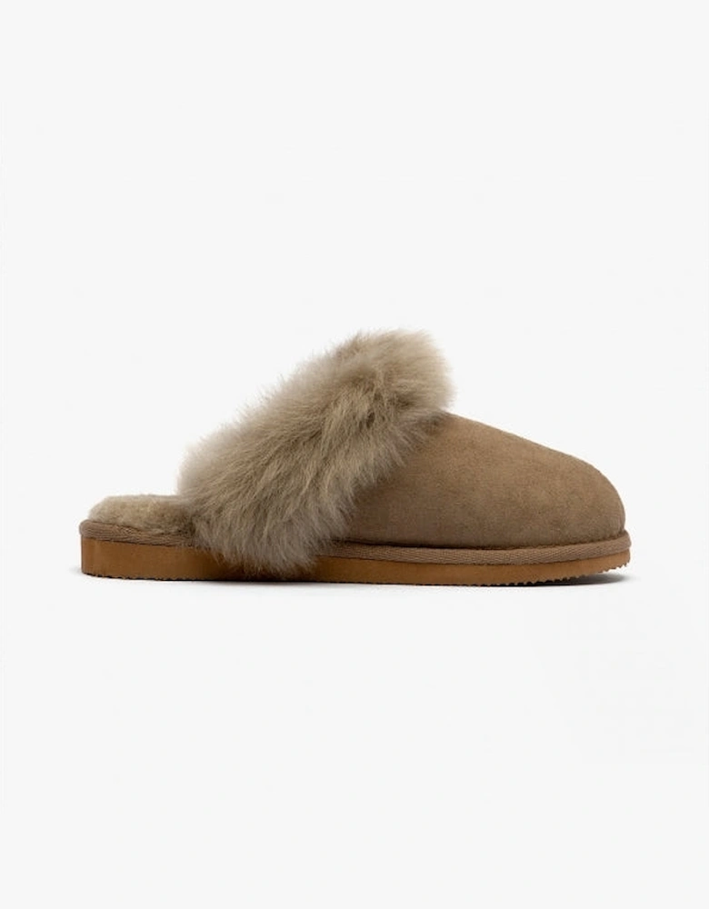 EVELINA Womens Sheepskin Mules Stone