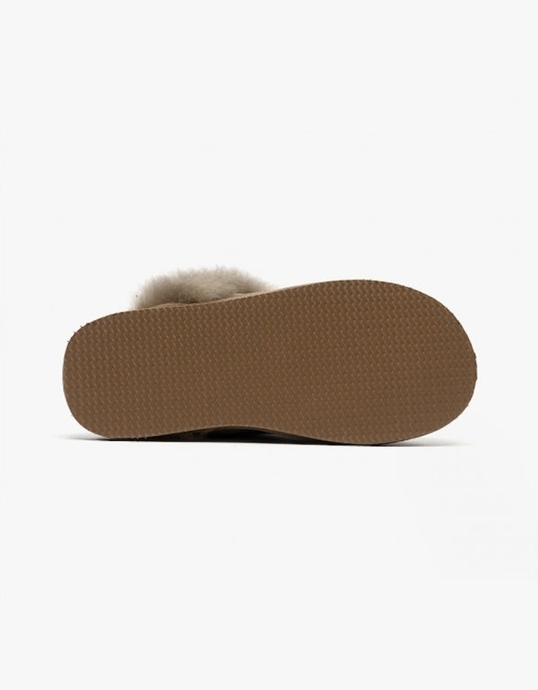 EVELINA Womens Sheepskin Mules Stone