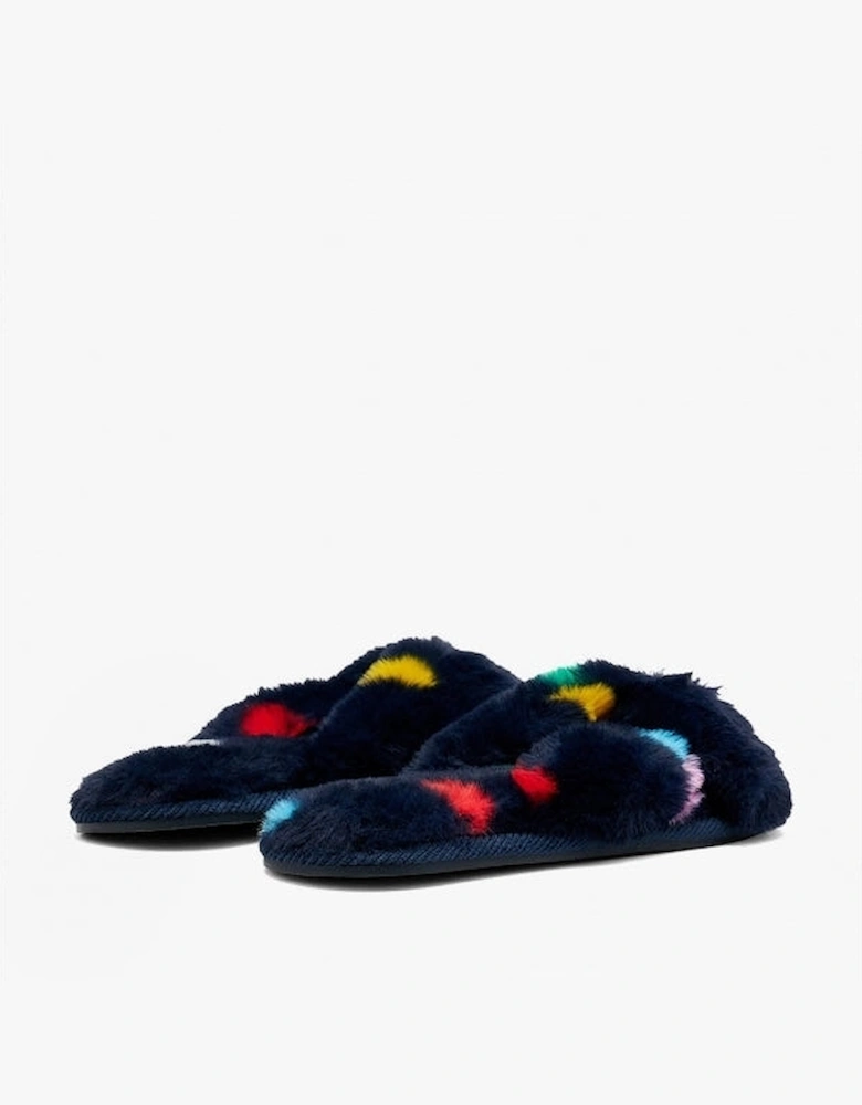 MABELLE Womens Slider Slippers Navy Spot