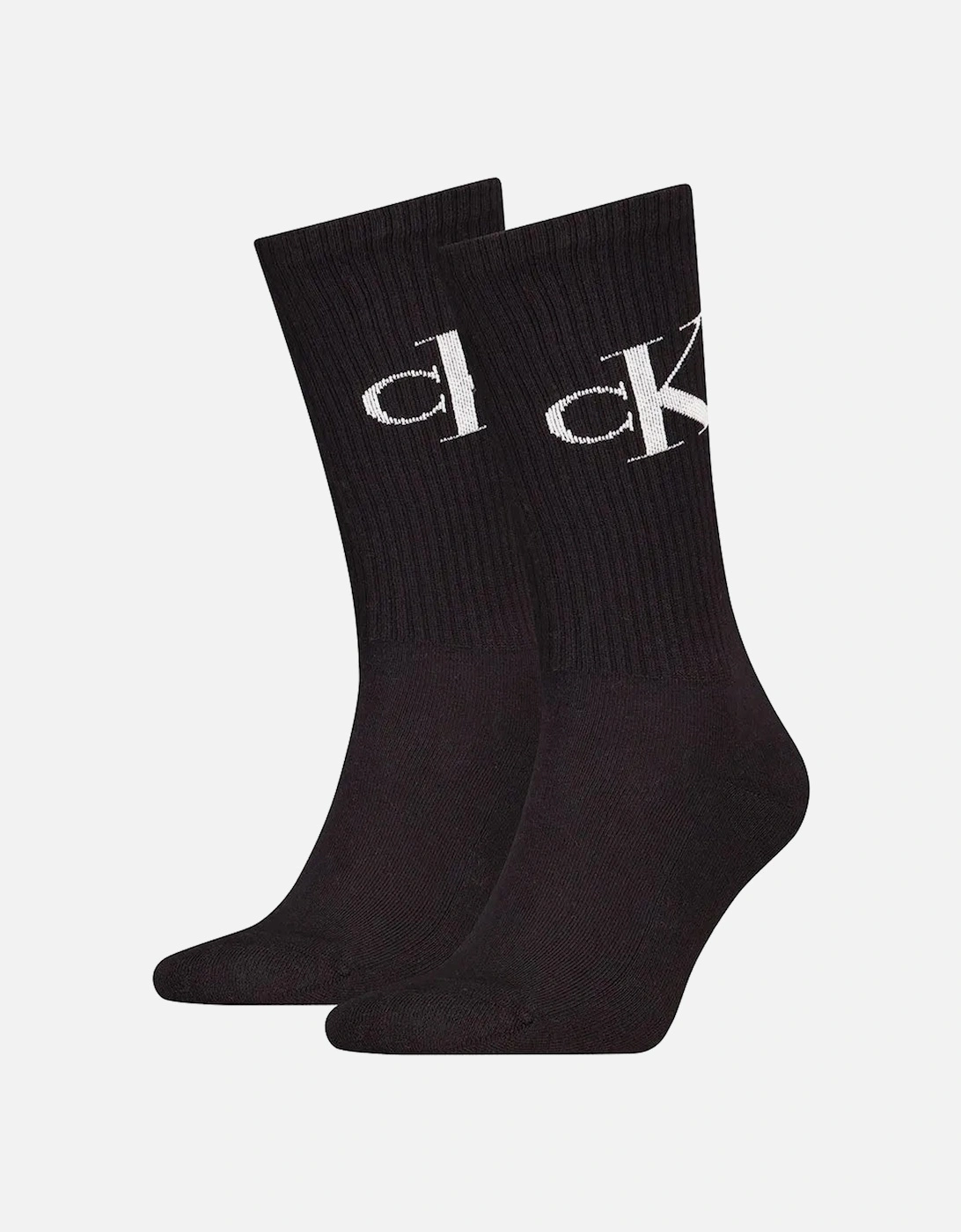 Men's Calvin Klein 2 Pack Monogram Mens Socks Black - Size: 6/6.5/7/8/7.5