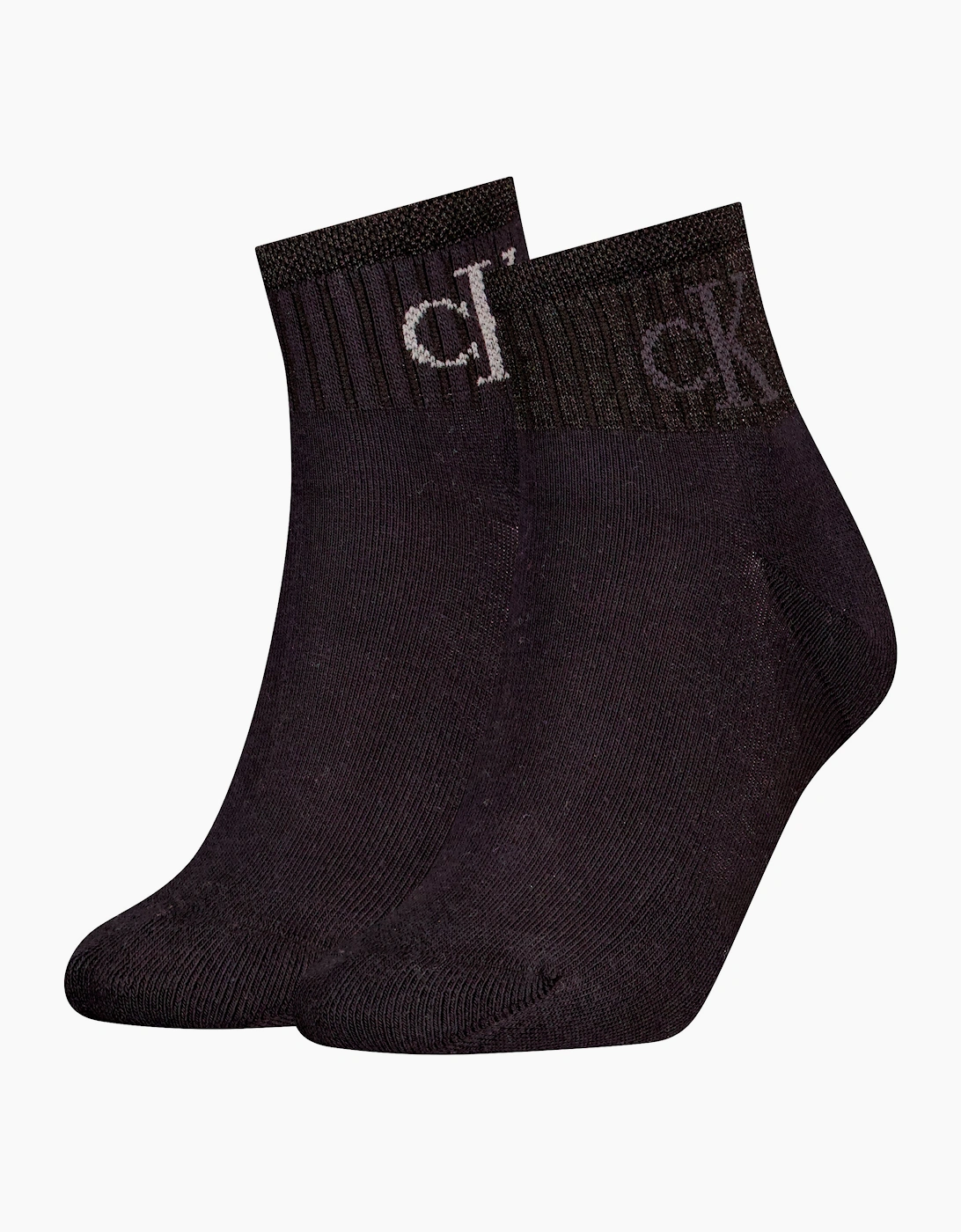 Women's Calvin Klein 2 Pack Trainer Womens Ankle Socks Black - Size: 2.5/3/3.5/4/4.5/5