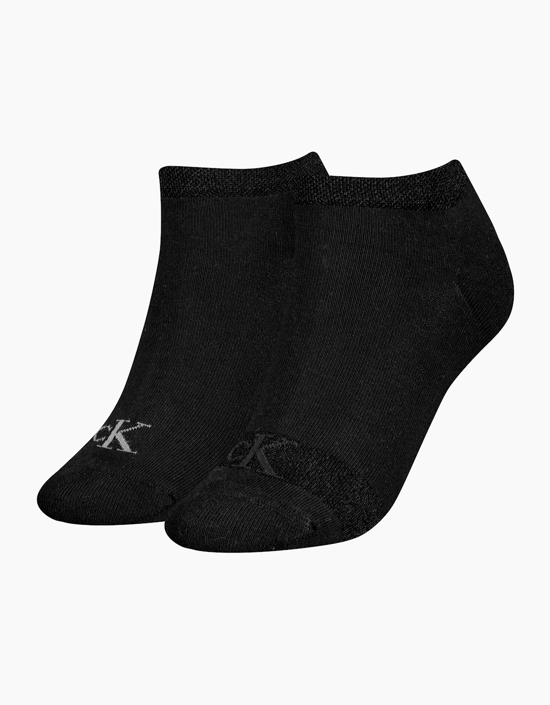 Women's Calvin Klein 2 Pack Trainer Womens Ankle Socks Black - Size: UK 6-7.5