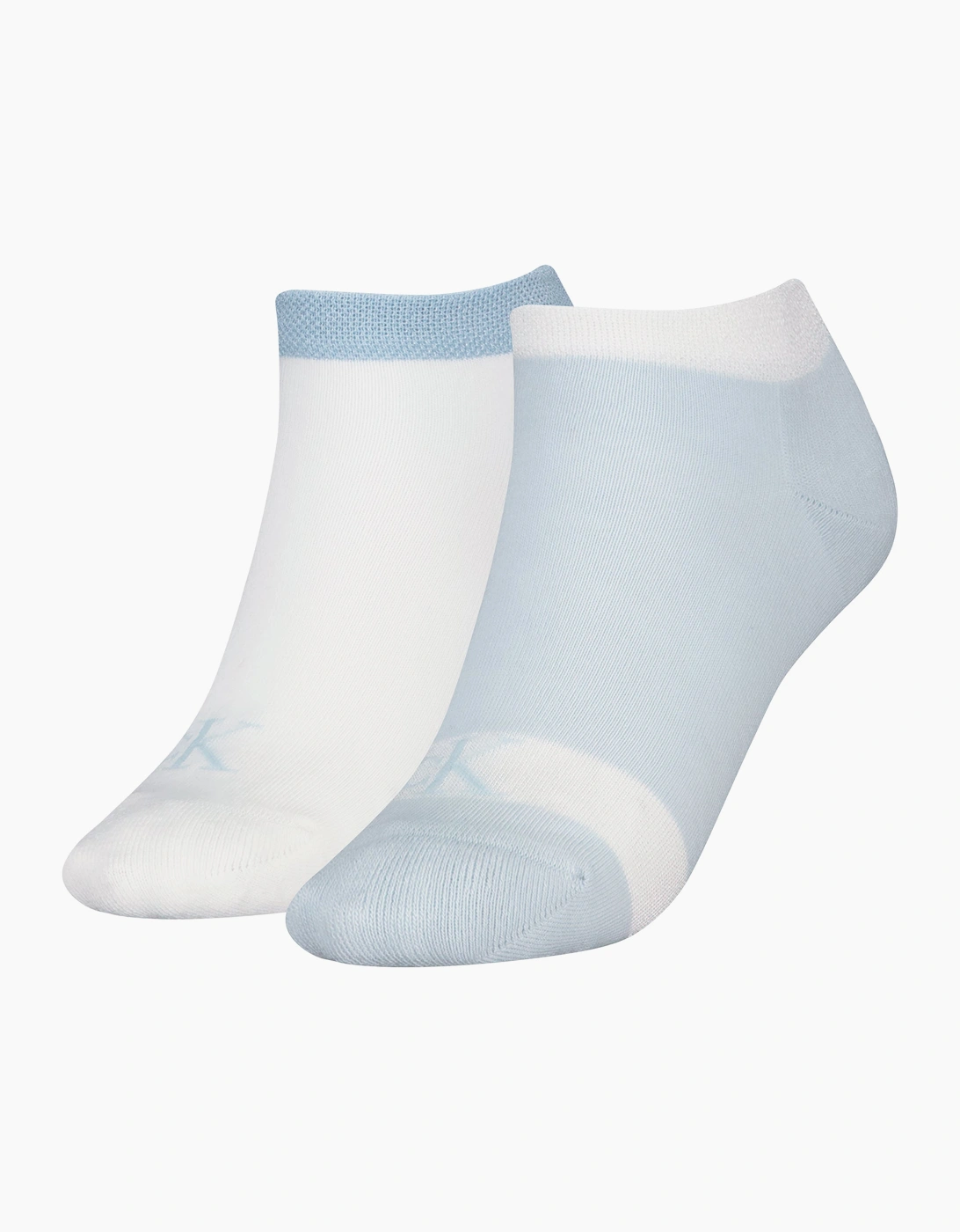 Women's Calvin Klein 2 Pack Trainer Womens Ankle Socks Blue/White - Multi - Size: UK 6-7.5
