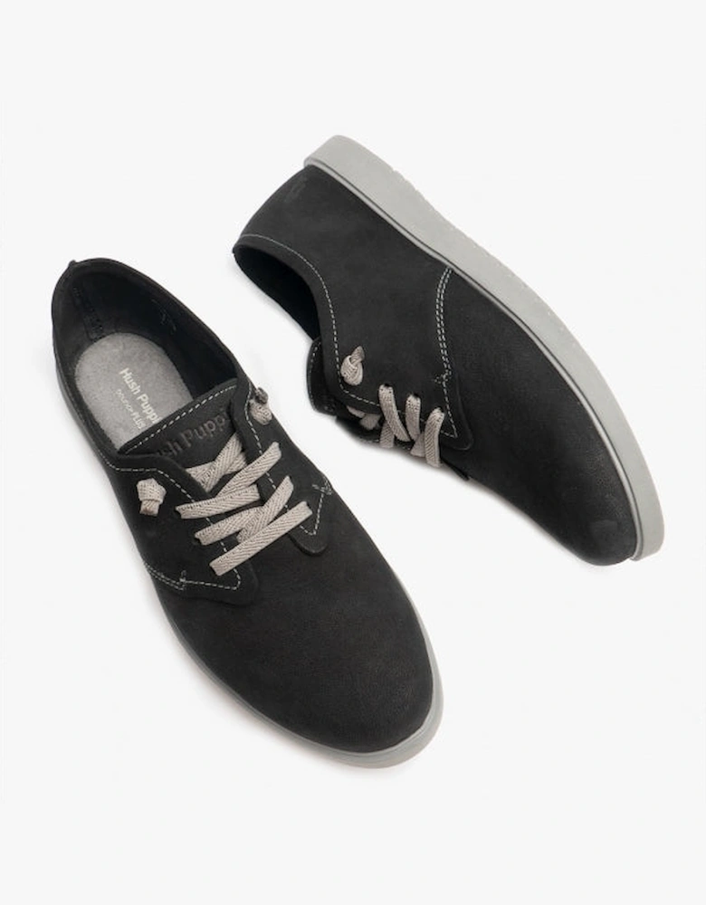 EVERYDAY Womens Leather Casual Lace-up Shoes Black