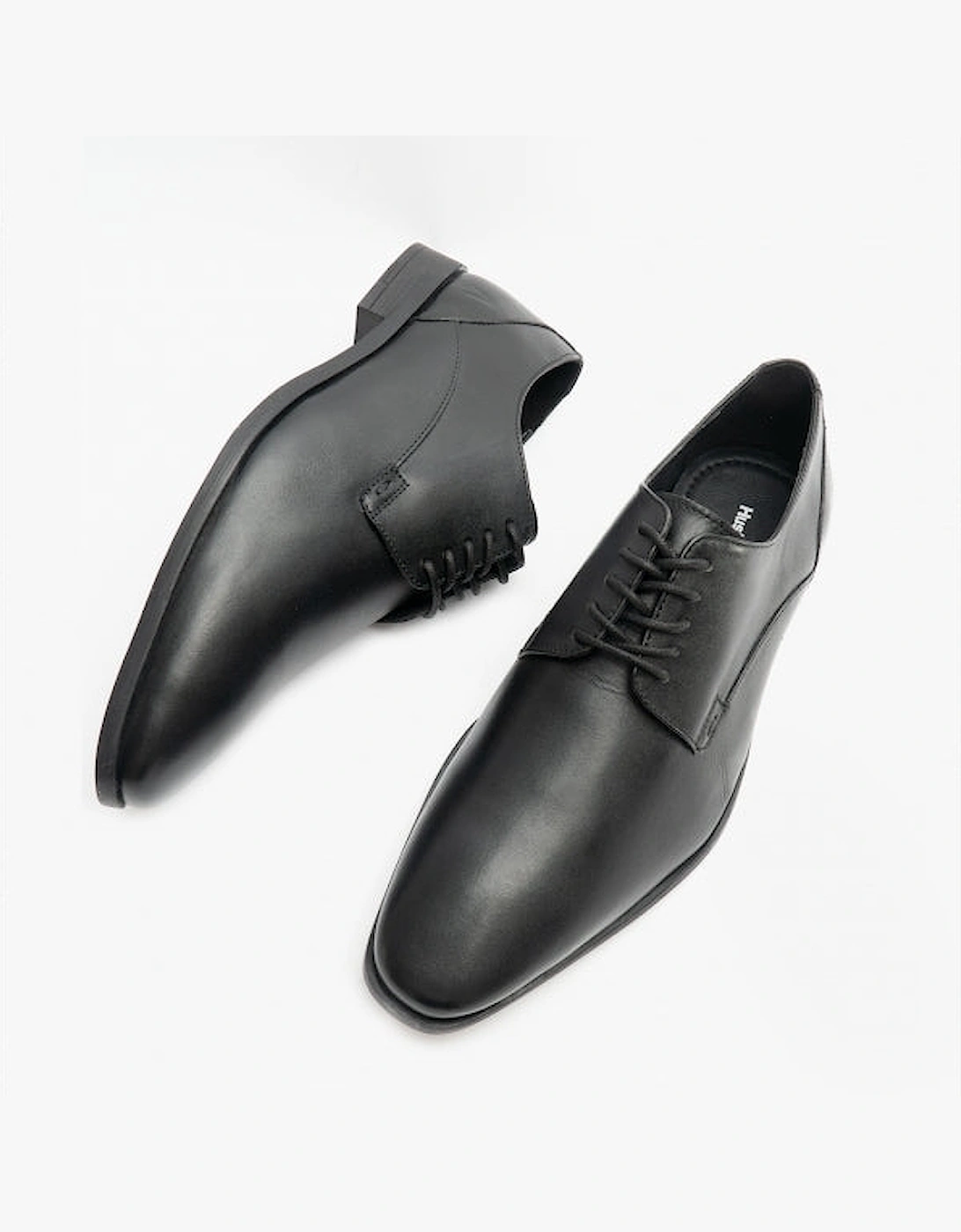 EZRA Boys Leather Plain Toe Shoes Black