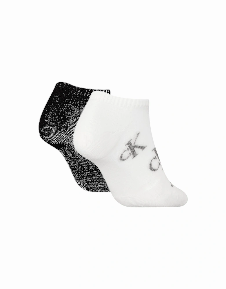 2 Pack Trainer Womens Ankle Socks White/Black