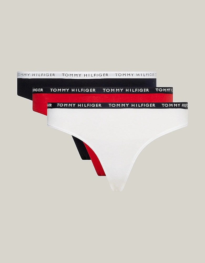 THONG 3 Pack Womens White/Desert Sky/Primary Red