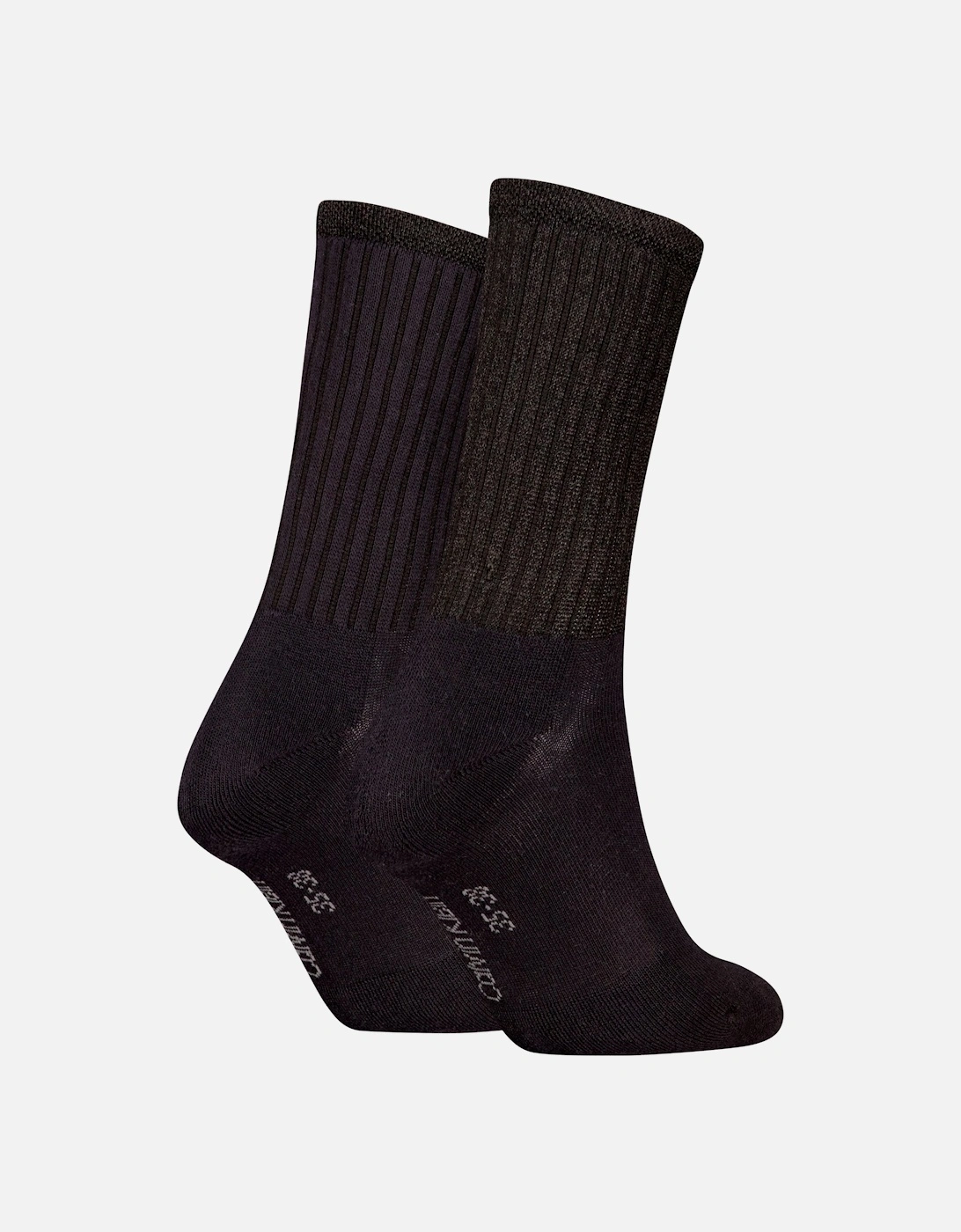 2 Pack Trainer Womens Crew Socks Black