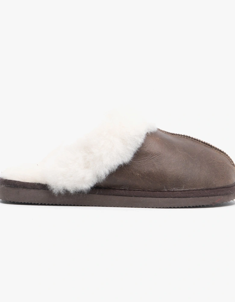 JESSICA Womens Sheepskin Mules Oiled Antique